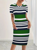 Chic Women's Striped Fitted Dresses
