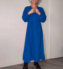 Chic V-Neck Maxi Dress with Long Sleeves