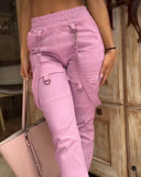 Women's Cargo Pants with Adjustable Waist and Handy Side Pockets