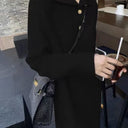 Chic Midi Dress with Button Closure for Women