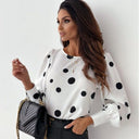 Ruffle Sleeve Blouse with Classic Polka Dot Design