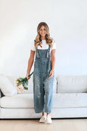 Trendy Women's Destroyed Detail Overalls with Relaxed Fit