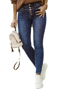 High-Waist Button Fly Slim Fit Women's Jeans