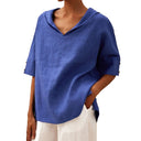 Chic Hooded Linen Blouse for Women
