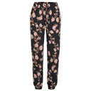 Floral Patterned Women's Pants with Elastic Waist