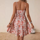Floral Spaghetti Strap Dress with Ruffled Hem