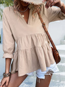 Chic Women's Blouse with Ruffle Accents