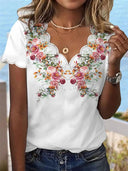 Floral Embroidered Asymmetrical Blouse for Women