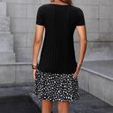 Chic Women's Short Sleeve Dress with Playful Skirt