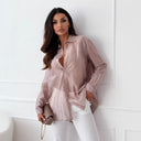 Chic Long-Sleeved Blouse with Exquisite Design
