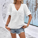 Ladies' Lace-Trimmed V-Neck Blouse