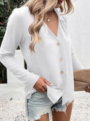 Chic Button Placket Women's Blouse