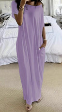 Chic Women's Maxi Dress with Functional Pockets