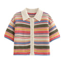 Vibrant Stripe Knit Shorts for Women