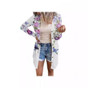 Floral Print Women's Extended Blouse Jacket