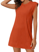 Wave-Structured Short Sleeve Dress for Women