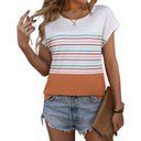 Chic Striped Women's Short Sleeve Tee