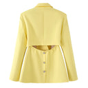 Chic Women's Blazer Jacket with Structured Collar and Shiny Accents