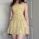 Chic Floral A-Line Summer Dress with Ruffled Hem