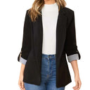 Chic Contrast Detail Women's Blazer Jacket
