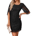 Chic Lace Dress with Glitter Accents