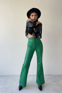 Women's High-Waisted Flared Pants with Chic Lacing Design