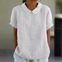 Classic Collar Short Sleeve Women's Blouse