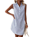 Chic Short Sleeve Striped Blouse for Women