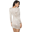 Women's Chic Wrap Party Dress with Glittering Accents