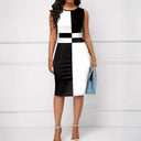 Chic Block Striped Dress with Flattering Silhouette
