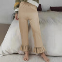Chic Ruffle Hem Women's Trousers