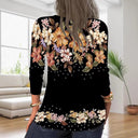 Floral Print Women's Blouse with Zipper