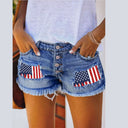 Trendy Vintage Denim Shorts with Americana Flair