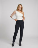 Chic Asymmetrical Bodysuit with Sheer Puff Sleeves