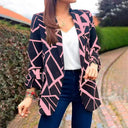 Chic Geometric Pattern Women’s Blazer