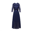 Lace Detail Women's Maxi Dress with Sheer Skirt