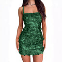 Spiral Pattern Mini Dress with Spaghetti Straps