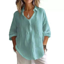 Stylish Women's Linen Blouse - Chic Design