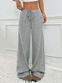 Women's Relaxed Fit Pants with Stretch Waist and Pockets