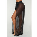 Chic High Slit Wrap Skirt in Sheer Chiffon