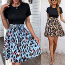 Chic Leopard Print Wrap Waist Dress
