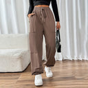 Stylish Women's Leisure Pants with Elastic Waist and Side Pockets