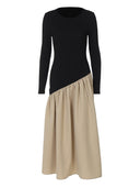 Asymmetrical Women's Dress with Gathered Detail