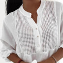 Chic Women's Blouse with Button Placket and Structured Design