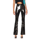 Women's High-Gloss Flared Leggings in Stretchy Fabric