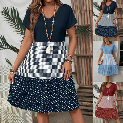 Chic Women's Stripe and Dot Dress