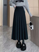Chic High-Waisted Pleated Maxi Skirt for Women