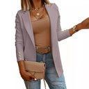 Chic Women's Blazer Jacket with Stylish Button Accents