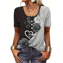Floral Button-Up Blouse for Women