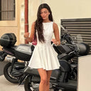 Chic Women's Summer Sleeveless Dress with High Cut Hem